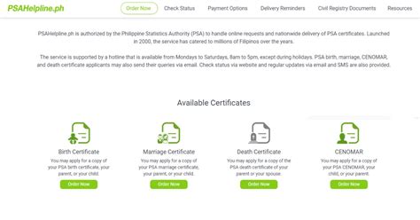How to order your PSA certificate over the phone .